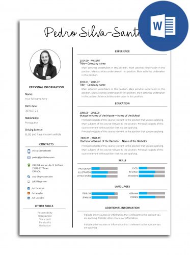 The best CV models fully editable in Word - Job 30 days